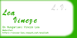 lea vincze business card